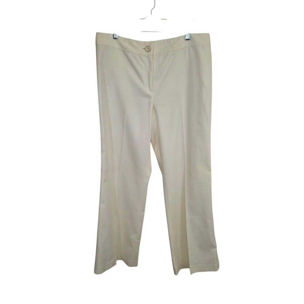 Ann Taylor Pants Womans 12 Ivory Career Dress Trousers Preppy Classic Neutral